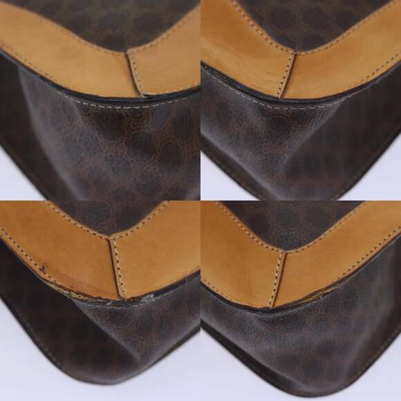 CELINE Macadam Canvas Hand Bag Pvc Leather Brown - Picture 10 of 12